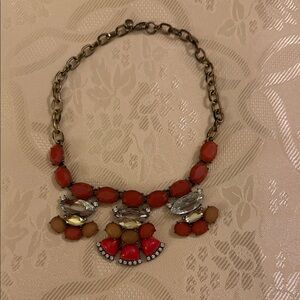 Elegant Red and Gold Statement Necklace
